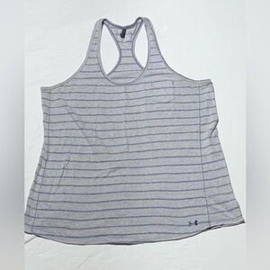 Under Armour HeatGear Striped Racerback Tank Top - Semi-Fitted